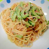 ゴーヤと明太子の冷たいパスタ